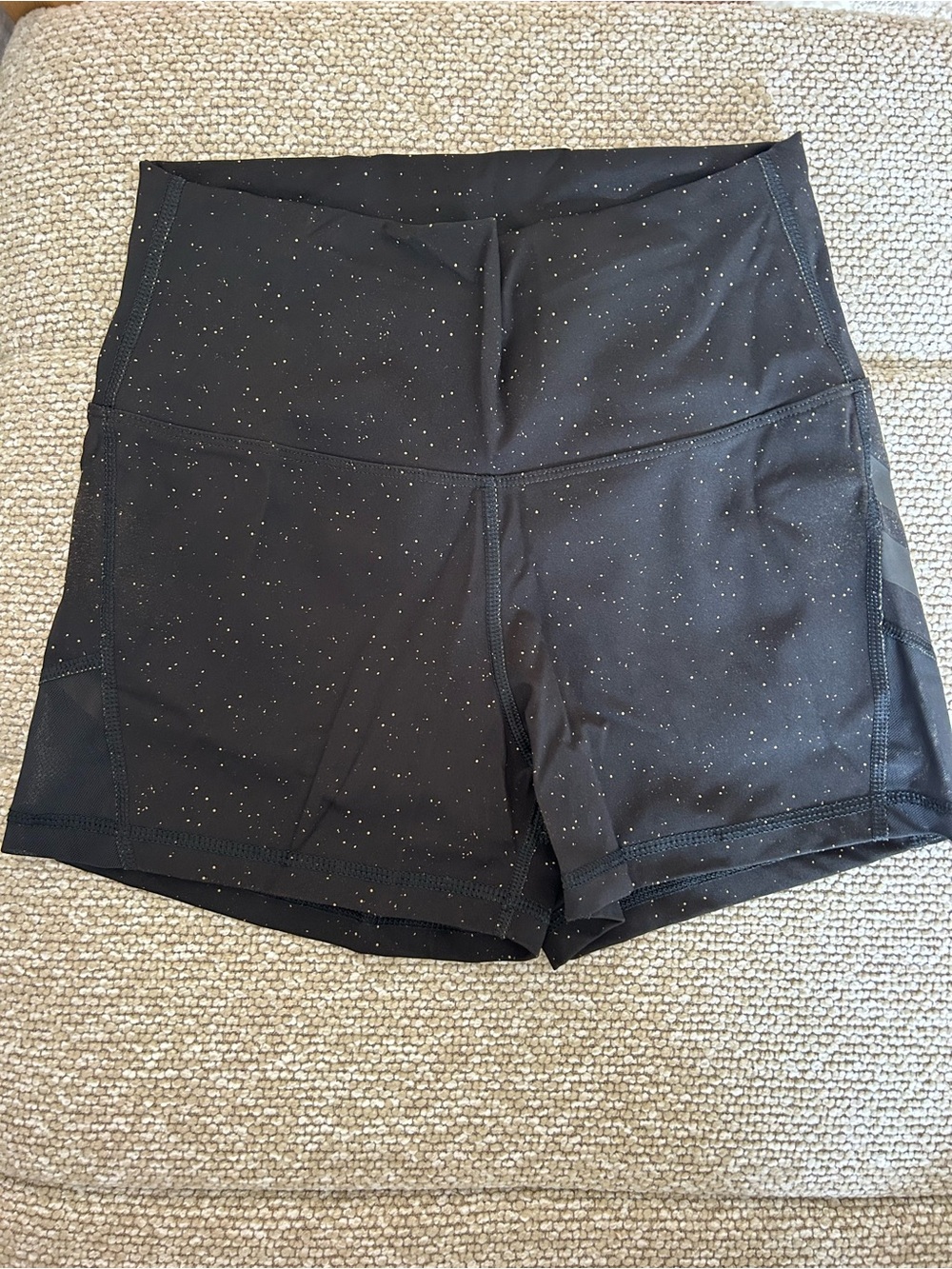 Virus Black Sparkle High-Waist Booty Shorts Size Small